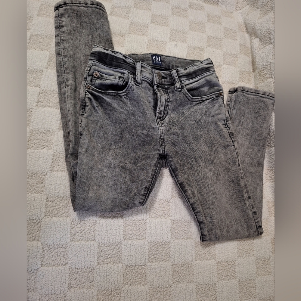 GAP  Jeans Boys Size 7 Stretch Skinny Gray Wash